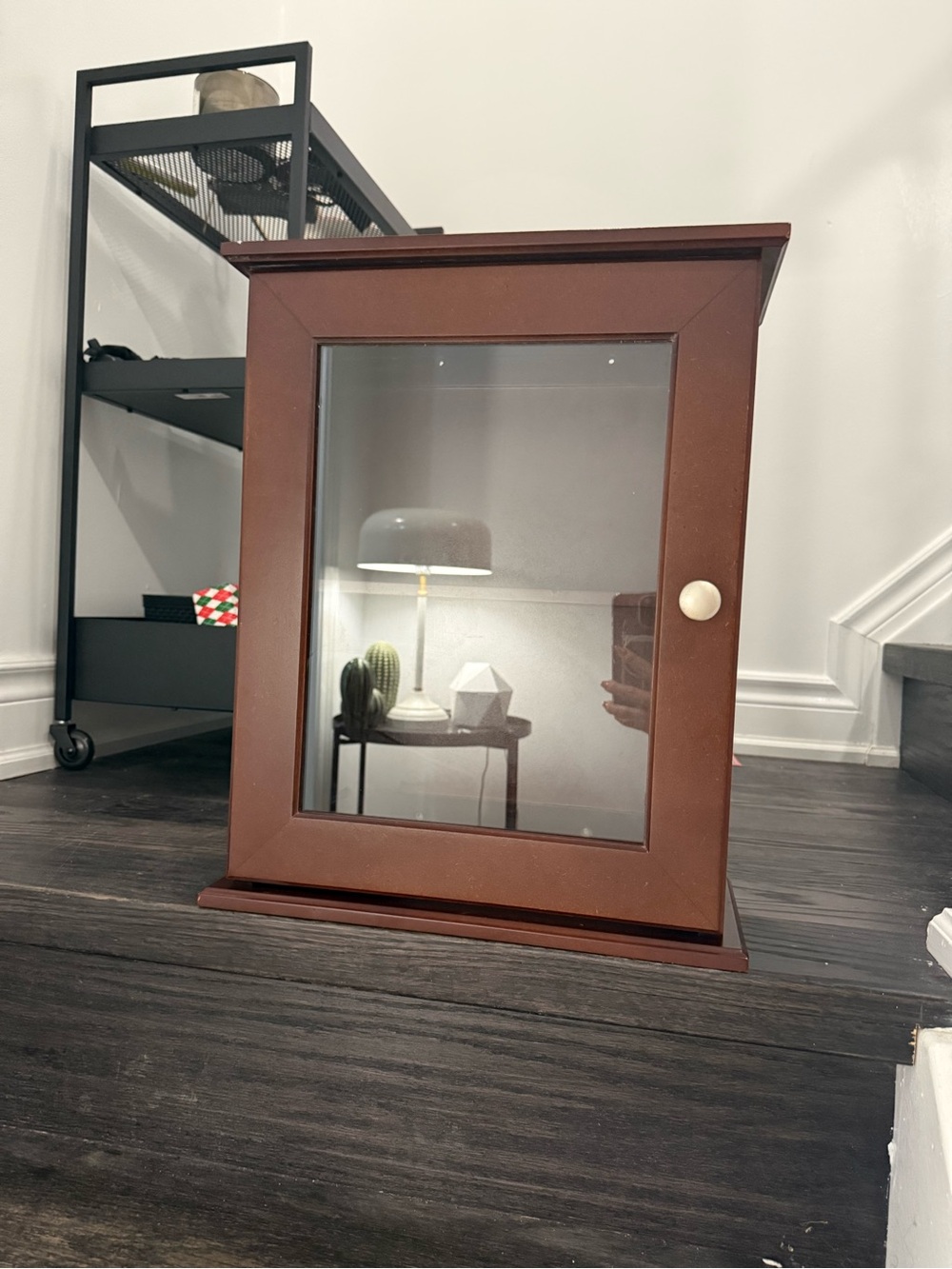 Glass Display Cabinet in Dark Browning